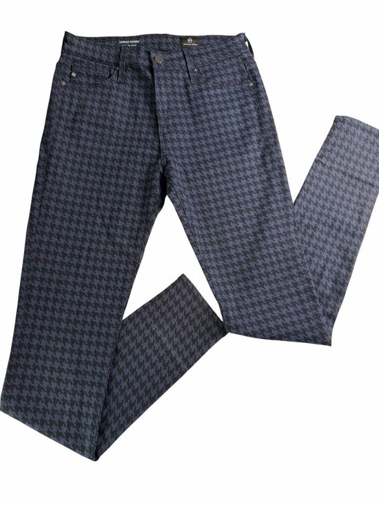 Ag Adriano Goldschmied Pants - AG Adriano Goldschmied Farrah skinny pants jeans houndstooth navy 27